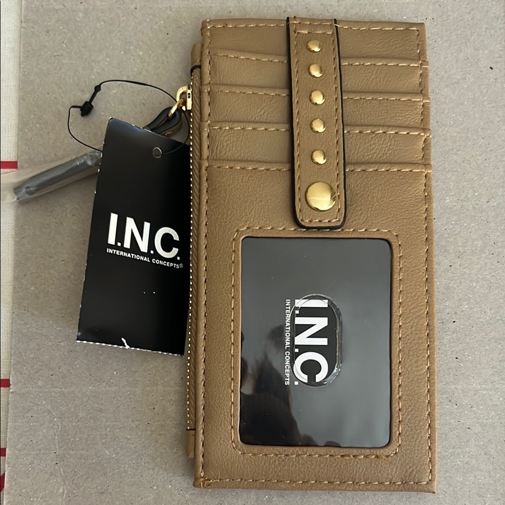 INC International Concepts Brown Card Holder Case